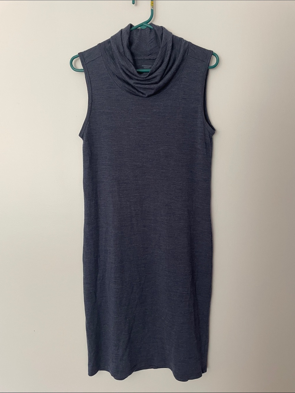 Icebreaker Cowl Neck Dress - navy blue
